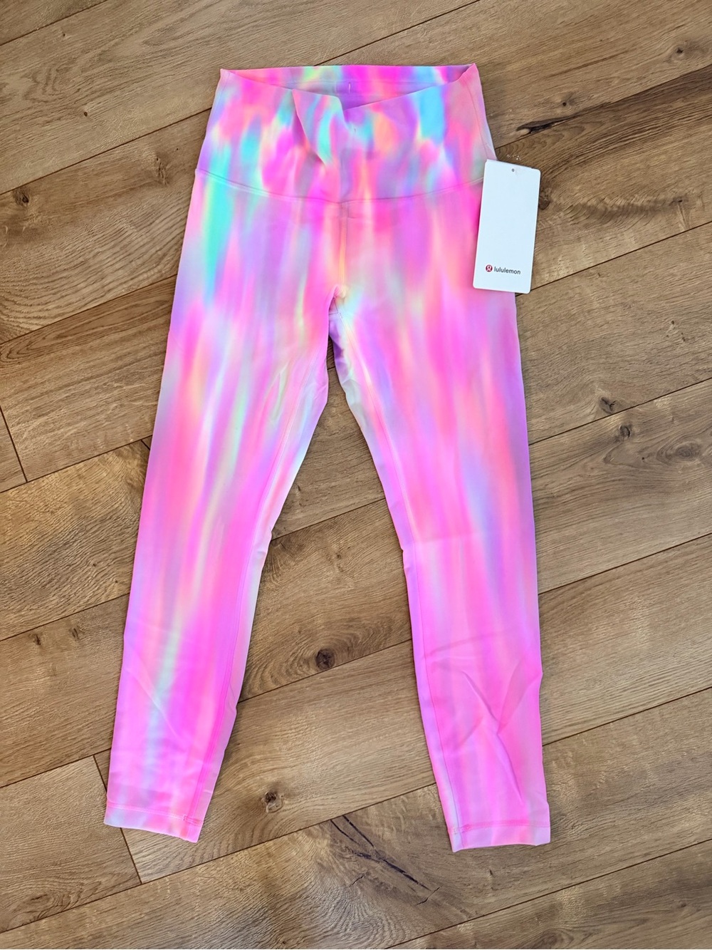 lululemon athletica wunder under Neon Pink Tie-Dye Leggings